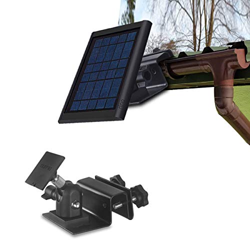 HOLACA Weatherproof Gutter Mount for Ring Solar Panel- Adjustable Aluminum Alloy Outdoor Mount Accessories for Ring Solar Panel (Black)
