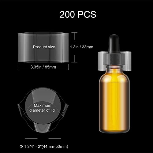Image of Shrink Wrap Bands for Bottles Jars Seals Shrinkable Plastic Sealer Heat Shrink Bands Cap Seal for Jars Bottles Mouth Shrink Bag Refillable Shrink Wrap Container(200 Pieces,3.35 X 1.3 Inch,85 x 33mm)