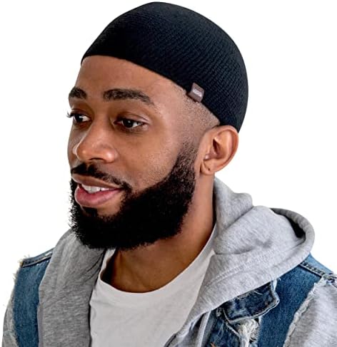 Skull Caps for Men Handmade Knit Cap with Breathable & Cooling Bamboo Cotton | Helmet Liner Sleep Cap Kufi Hats