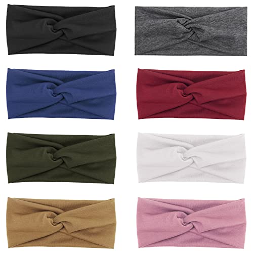 AQOKKA Elastic Knotted Headbands for Women Criss Cross Head Bands for Women's Hair Non Slip Boho Wrap Twisted Hair Accessories