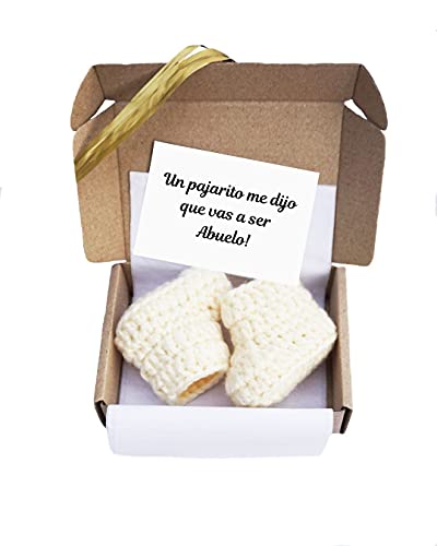 Un pajarito me dijo que vas a ser Abuelo Baby Reveal Booties Pregnancy Announcement in spanish Surprise Español Christmas Gift Easter pregnancy announcement
