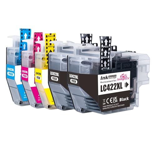 InaGiffy LC422XL Ink Cartridges Replacement for Brother LC422XL High-Yield 5 Pack (2 Black Cyan Magenta Yellow) Compatible with Brother MFC-J5340DW MFC-J5740DW MFC-J6540DW Printers