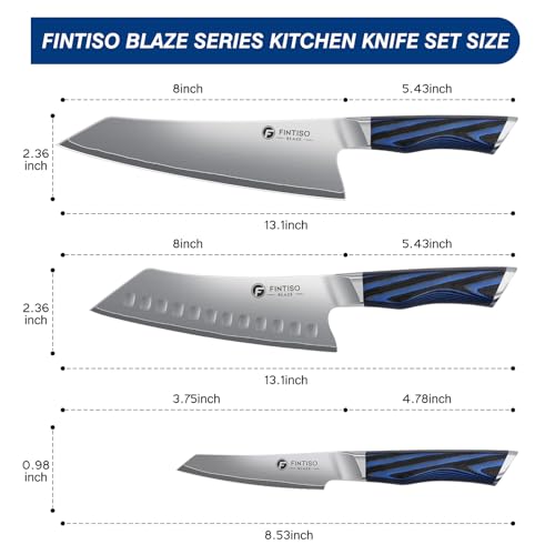 3PCS Kitchen Knife Set, Professional Chef Knives Set with G10 Handle, Premium 5-Layer 10Cr15CoMoV Japanese Steel Knives Set, Ultra Sharpe Knife for Meat and Vegetable - Image 6