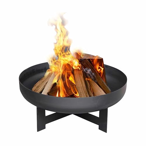 SMPLY. | Brasero Exterior Jardin | Hoguera de Acero| Pozo de Fuego Chimenea para Terrazas, Jardines y Camping | Modelo City 50 cm| Color Negro