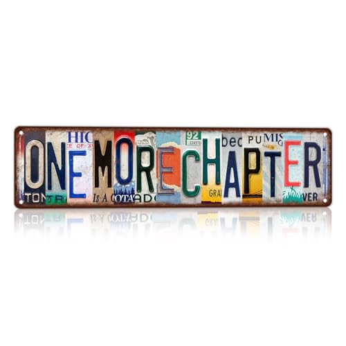 JBYMsign Vintage Book Nook Street Sign One More Chapter Wall Decor