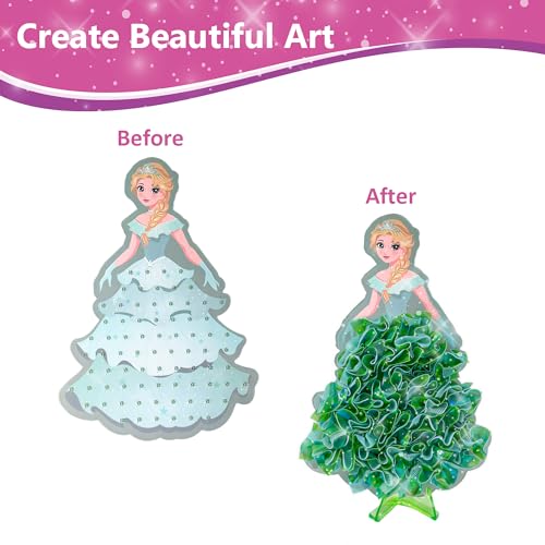 Wonderlyn Princess Craft Kit for Girls, Poke Style Mess-Free Paper Arts and Crafts for Kids Ages 4-9 - Creative Activity Kit, 12 Characters with Unicorn & Mermaid, Poke-in Joy, Birthday Gift - Image 5