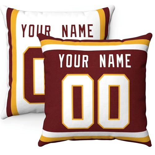 Image of ANTKING Throw Pillow 2 Pack Custom Any Name and Number Personalized Gift for Men Women Boys