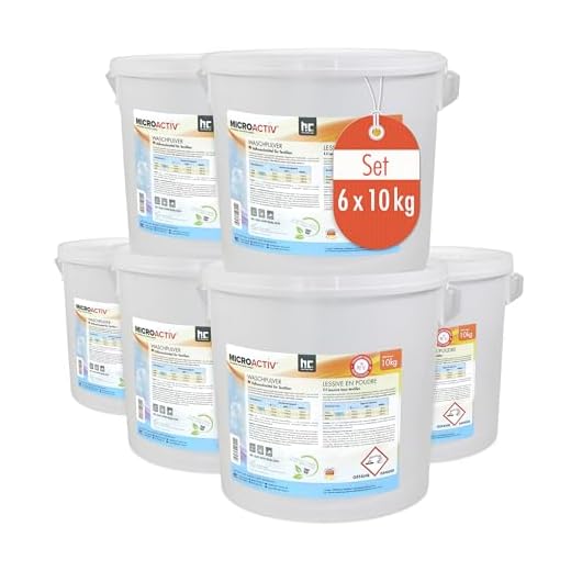 Höfer Chemie Lessive en Poudre (6 x 10 kg) - Lessive Universelle pour Linge Blanc et Couleurs, Parfum Agréable, Rendement Élevé