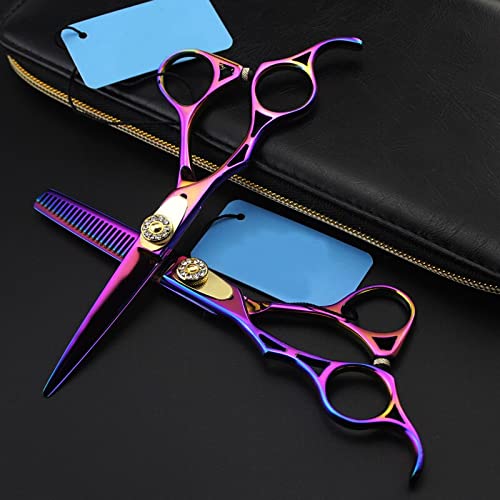 Ciseaux de coiffure pour gaucher avec ciseaux à effiler de 5,5 pouces
