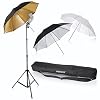 Neewer Flash Mount Three Umbrellas Kit 33/84cm White Soft/Silver Reflective/Gold Reflective Umbrella for Canon 430EX II,580EX II,Nikon SB600 SB800,Yongnuo YN 560,YN 565,Neewer TT560,TT680