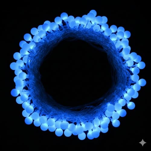 Image of MoonlitDreams 12M 36LED Milky Ball LED Curtain String Lights - Pooja Mandir Decoration Ball Fairy Lights for Window, Festival, Diwali, Christmas, Wedding, Party & Home Decoration