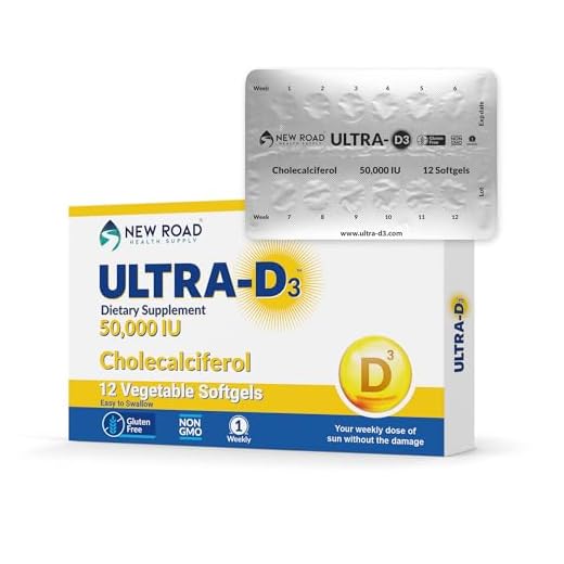 ULTRA-D3 Once-Weekly Vitamin D3 50,000 IU Softgels,12 Count Blister Pack with Weekly Tracker, High Potency Vitamin D Supplement, Easy-to-Swallow