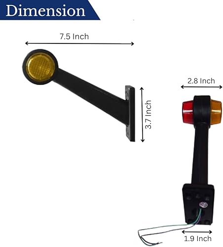 Miniatura 3 de Luces de marcador laterales de remolque, 4 marcadores laterales de goma, luz rojaámbar, lámpara de contorno de 12 V para camión, caravana, Kenworth