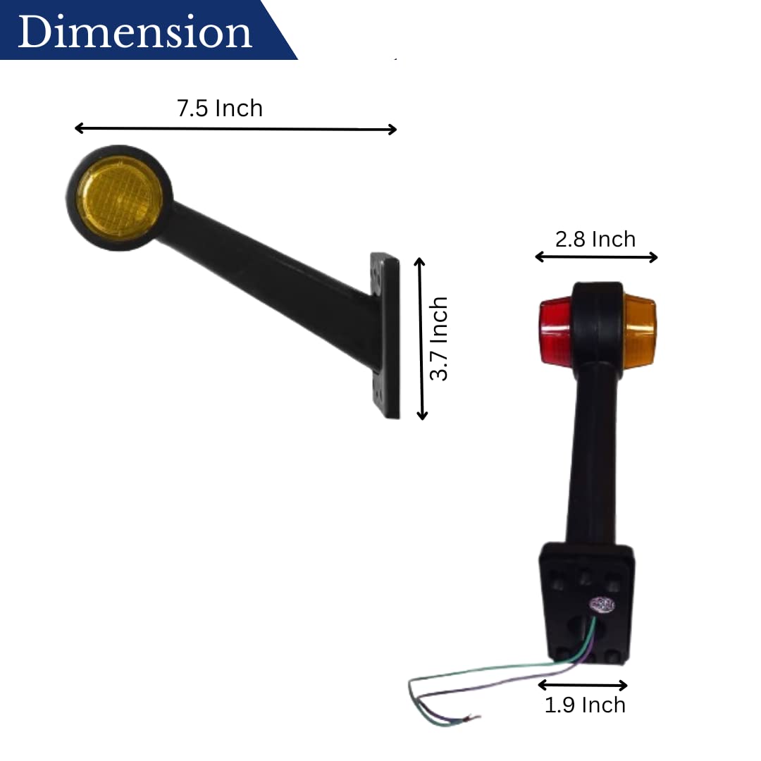 Indicatore di gambo laterale in gomma trasparente lampada 12v compatibile per camion roulotte Kenworth Peterbilt Freightliner Western Star Trucks semirimorchi confezione da 4(trasparente/ambra)