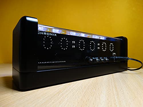 Chronix Nixie Clock With 6 Iv22 Vfd Tubes, Remote Control, Black Mat Case, Rgb Led, Alarm #TOP7