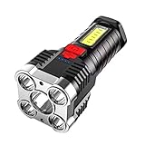 Tuimiyisou Flashlight Torch 5 Beads COB Explosion Proof Flashlight Side Light Long Range Torch for Home Outdoor USB Rechargeable