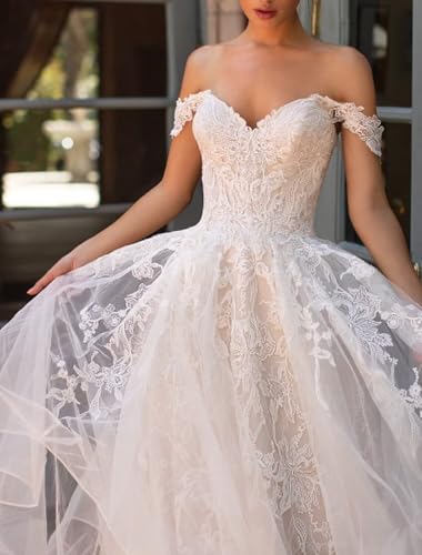 Yuxin High Neck Long Sleeves Wedding Dresses for Bride 2025 Lace Ball Gown Wedding Gowns Bridal Dresses with Train Yx0344