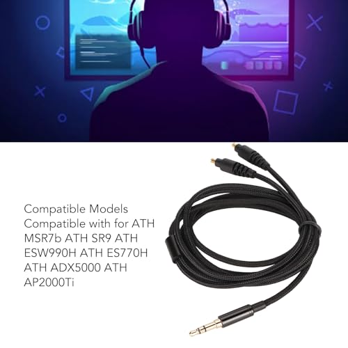 Cable de audio compatible con auriculares ATH MSR7b, 3.5mm, 1.2m miniatura 2