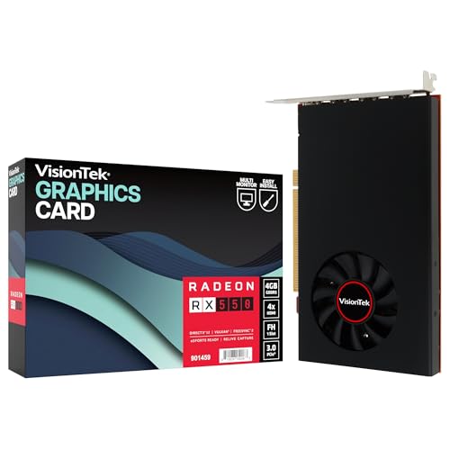 VisionTek AMD Radeon RX 550 4GB GDDR5 4x DisplayPort Graphics Card by VisionTek - Used condition - US$109.96