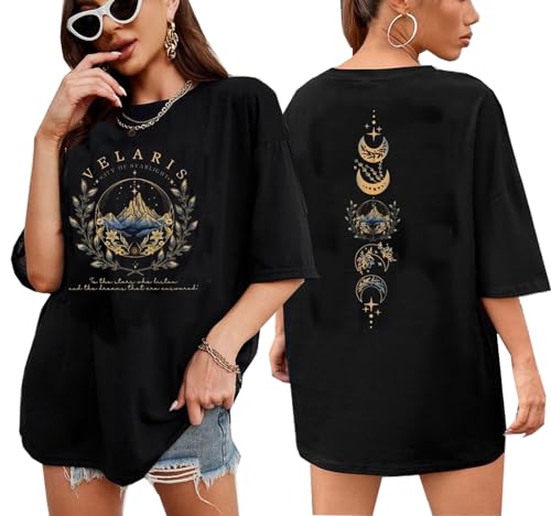 Acotar Night Court T Shirt Women Velaris City of Starlight Tshirt Night Court Graphic Tee Oversized Short Sleeve Tops
