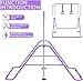 Triclicks Foldable Gymnastics Bar for Kids 3-12, Adjustable Height Training Kip Bar & Horizontal Pull Up Equipment - Expandable Home Gym for Girls & Boys, Indoor Monkey Bars (Purple)