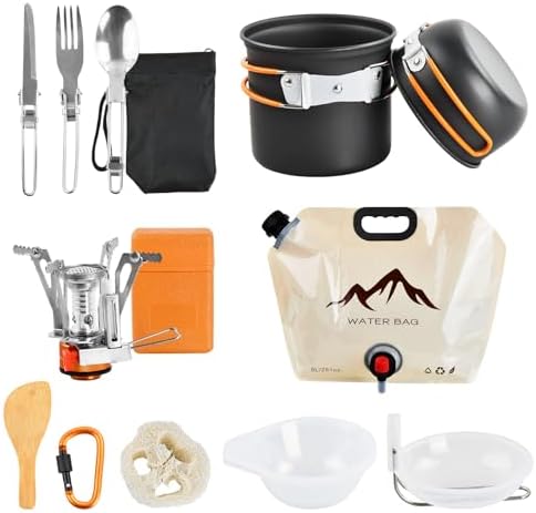 Kit Casserole Camping Popote Bivouac de Camping Ustensiles de Cui...
