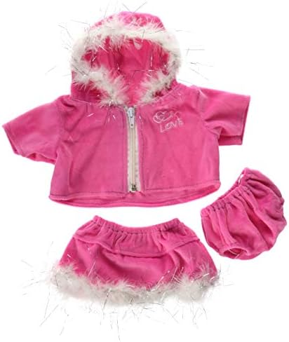 Pink Love Dress Teddy Bear Clothes Outfit Fits Most 14" - 18" Build-a-Bear and Make Your Own Stuffed Animals image 3
