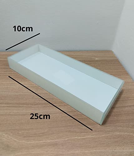 Bandeja Decorativa Organizadora Para Lavabo Banheiro Bandeja Perfume Sala Closet Multiuso Branca-Lui