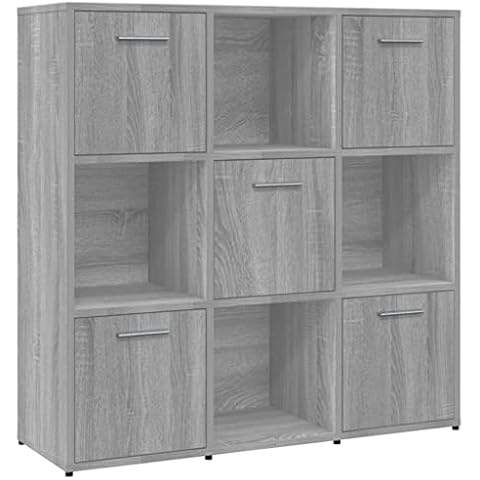 vidaXL Grey Sonoma Book Cabinet for Storage Cover