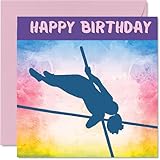 Falli sorridere con questo biglietto di compleanno: questo biglietto di compleanno di qualità eccezionale per lei mostra il design di una volta con l'asta con le parole 
