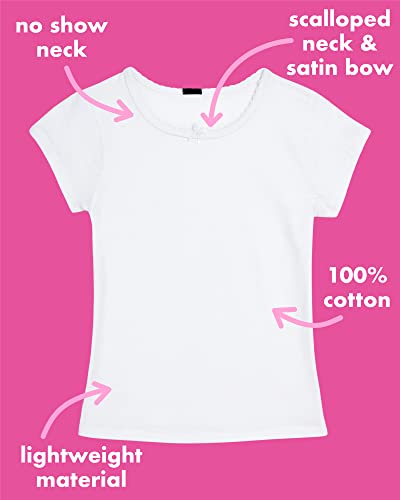 dELiA*s Girls T-Shirt - 6 Pack Soft Cotton Short Sleeve Girls Undershirts - Basic Crewneck T Shirts for Girls (2T-16)2