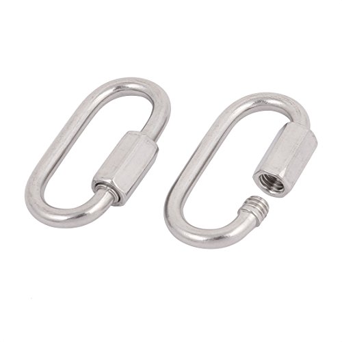 Aexit 3.5mm 304 Collegamenti rapidi in acciaio inossidabile Maglie catena moschettone tono argento 2pz ID: 618533