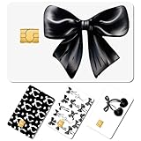 Honoson 16 Pcs Credit Card Skin Cover Set Debit Card Stickers Elegant Waterproof PVC ID Cover Anti-wrinkling for Transportation Fun Gift Idea(Bow,Black)