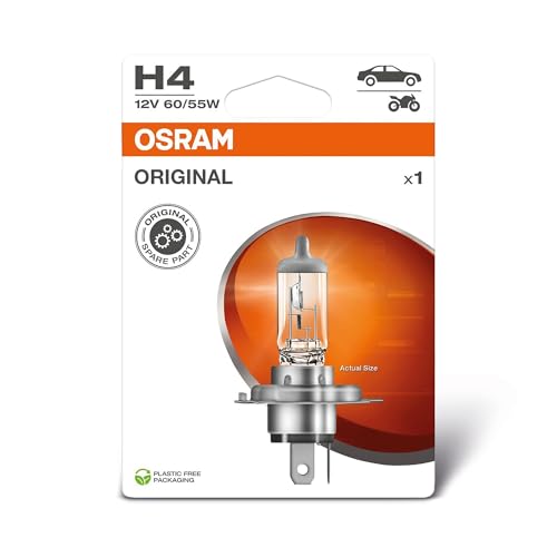 OSRAM ORIGINAL LINE 12V, H4, lámpara de faro halógena, Blister individual (1 lámpara)