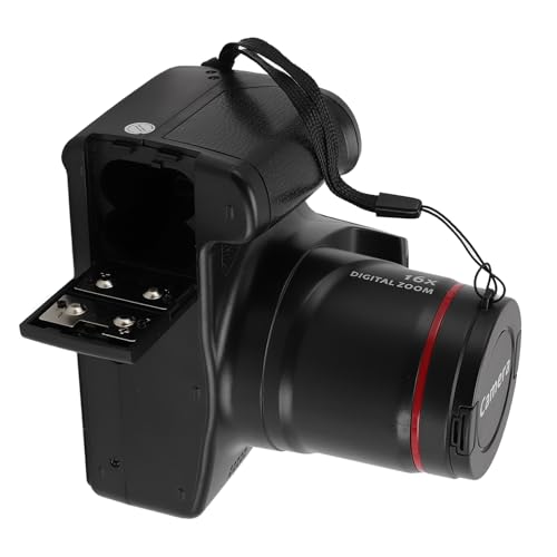 ASHATA Fotocamera Digitale 1080P 16MP per Fotografia e Video, Fotocamera per Vlogging per YouTube Fotocamera con Schermo Ribaltabile a 180° Fotocamera Compatta con Zoom 16X, Schermo da