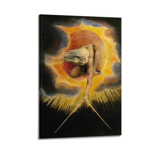 Toile The Ancient of Days - Impression artistique William Blake de haute qualité en 40x60cm