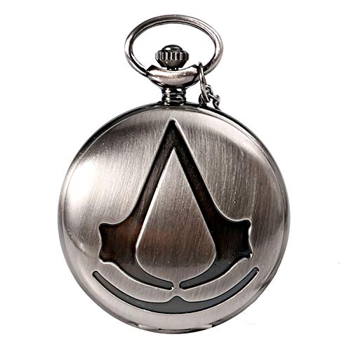 CokinkiDs Steampunk de Assassin Creed Film de Science-Fiction Bronze Analogique Quartz Montre De Poche Collier Pendentif Hommes Femmes Montres Cadeau De Chaîn