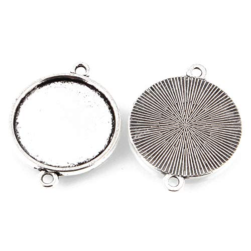 Pandahall 10pcs Vintage Tibetan Style Antique Silver Blank Bezel Cabochon