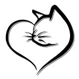 Cat Heart Animal Lovers Decal Bumper Sticker - Sticker Bomb Vinyl Decal for Car Truck, Computer, Any