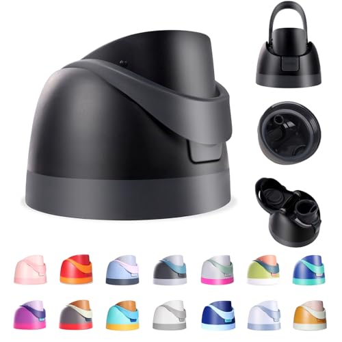 Renyqatt Replacement Lid for Owala Freesip, Compatible with Owala Cup 16oz 24oz 32oz 40oz, One Button Water Bottle Top Lid Replacement Accessory, Leakproof, BPA-Free, Black