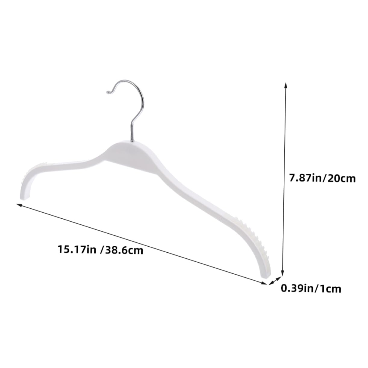Grucce Antiscivolo Design Ergonomico, in Plastica Bianca, 12 Pezzi, Struttura Robusta, per Massimizzare lo Spazio Nell'armadio
