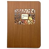 akindou A4 サイズ 中綴じ メニューブック 全16面 利用可能 メニュー 縦挿し 差し替え簡単 居酒屋 和食 洋食 中華 キッチンカー (木目調)