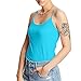 Hanes Women's Stretch Cotton Cami with Built-in Shelf Bra, Flying Turquoise, 2X Large