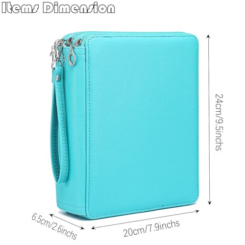 Image of YOUNGCOL Deluxe PU Leather Colored Pencil Case - 120 Slots Pencil Holder with Handle Strap Large Capacity Pencil Organizer