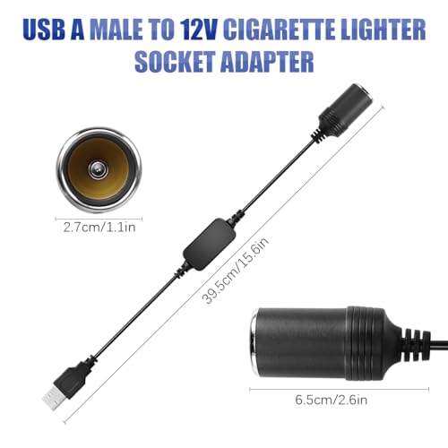 Image of STHIRA 12V Car USB Cigarette Lighter Socket Adapter Converter 5V USB A to 12V 8W Cigarette Lighter Socket Multipurpose USB Cigarette Lighter Converter Socket for Dash Cam, GPS, Car Led Light