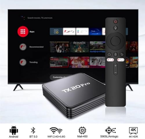 Image of TX20 Pro Android 4K SMART TV Box with Voice Remote, WiFi, Chromecast Built-in & Google Play Store Support (8 /128 GB)