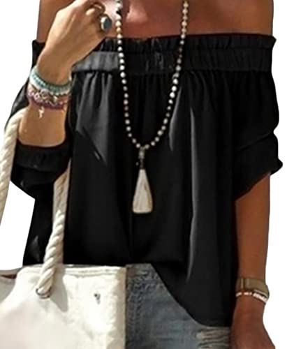 SOMTHRON Donna 3/4 Braccio Maglietta Senza