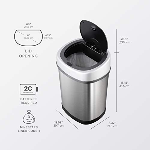Ninestars CB-50-13/12-9 Cb-Dzt-50-13/12-9 Automatic Touchless Infrared Motion Sensor Trash Can Combo Set thumb #4