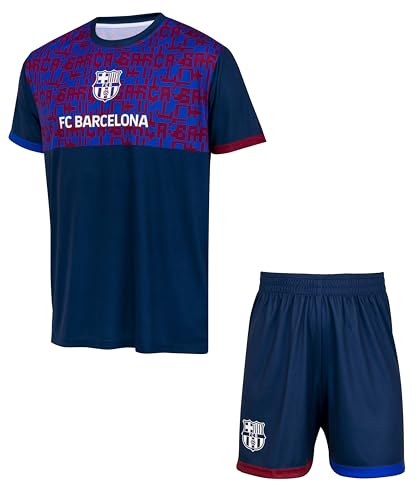 Ensemble Football Maillot Short Barça Enfant garçon - Collection Officielle FC Barcelone - 10 Ans