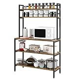 HITHOS Industrial 5-Tier Kitchen Bakers Rack with Hutch, Microwave Oven Stand with Shelves, Kitchen